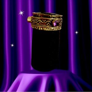 TRIPLE AMETHYST .925 STERLING SILVER SPINNER RING THERAPEUTIC